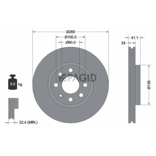 PAGID Bremsscheibe 50360NC