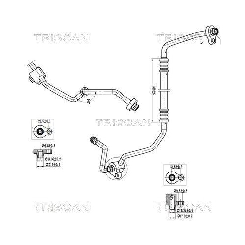 TRISCAN Hochdruck-/Niederdruckleitung, Klimaanlage 9010 16009