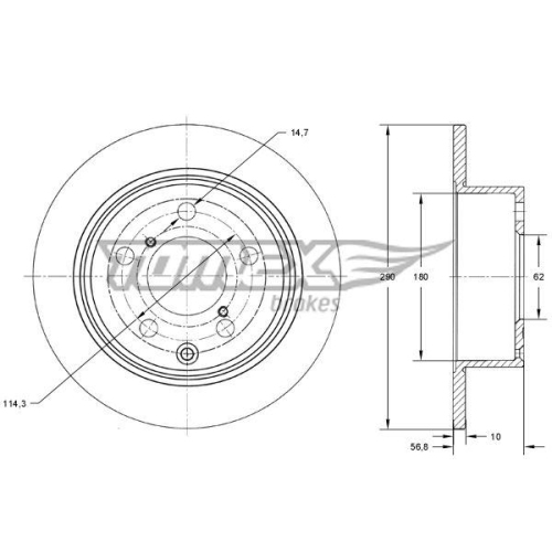 TOMEX Brakes Bremsscheibe TX 73-24