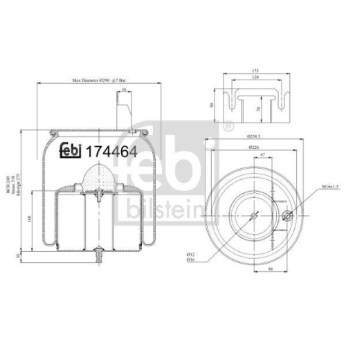 FEBI BILSTEIN Federbalg, Luftfederung 174464