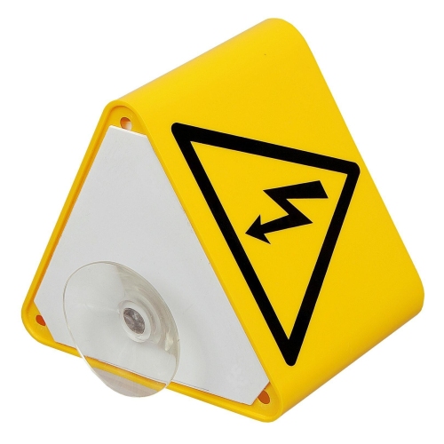 Dachaufsteller mit Blitzsymbol und Saugnapf, zum Anbringen auf dem Autodach Gelb