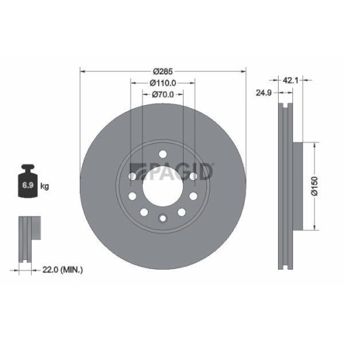 PAGID Bremsscheibe 54187NHC