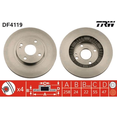 TRW Bremsscheibe DF4119