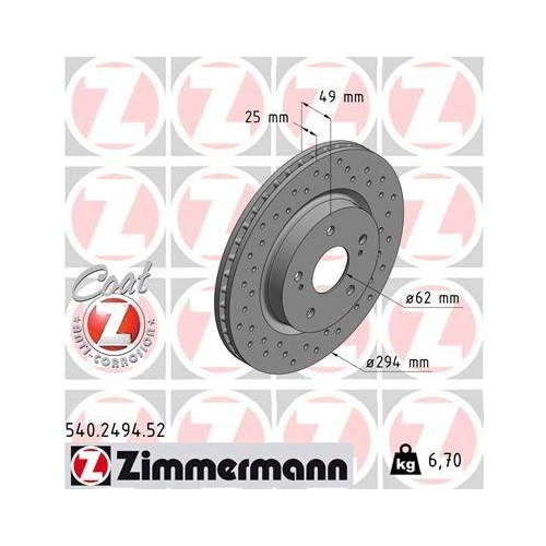 ZIMMERMANN Bremsscheibe SPORT Z 540.2494.52