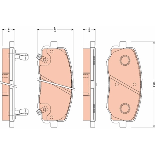 TRW Bremsbelagsatz, Scheibenbremse COTEC GDB3510