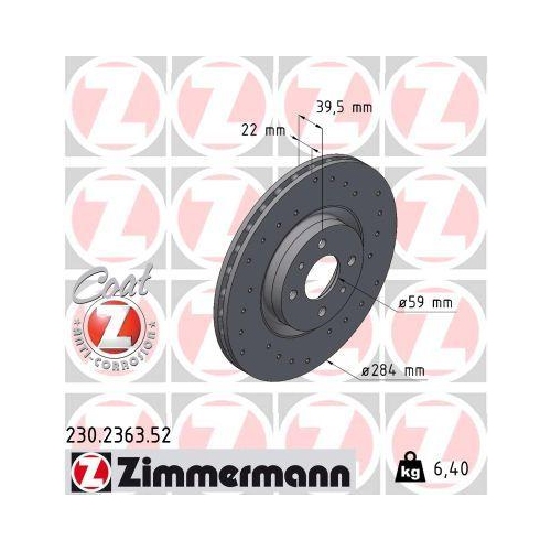 ZIMMERMANN Bremsscheibe SPORT Z 230.2363.52