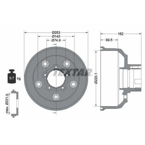TEXTAR Bremstrommel 94037200