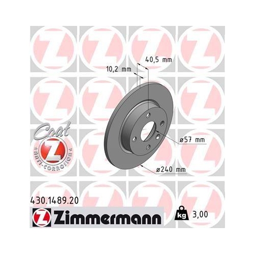 ZIMMERMANN Bremsscheibe COAT Z 430.1489.20