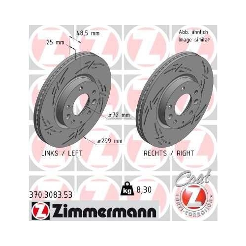 ZIMMERMANN Bremsscheibe BLACK Z 370.3083.53
