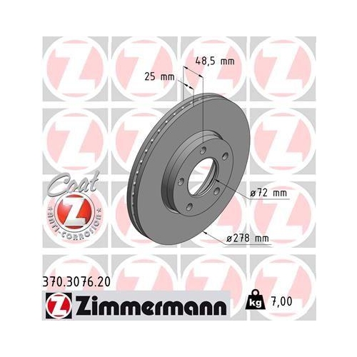 ZIMMERMANN Bremsscheibe COAT Z 370.3076.20