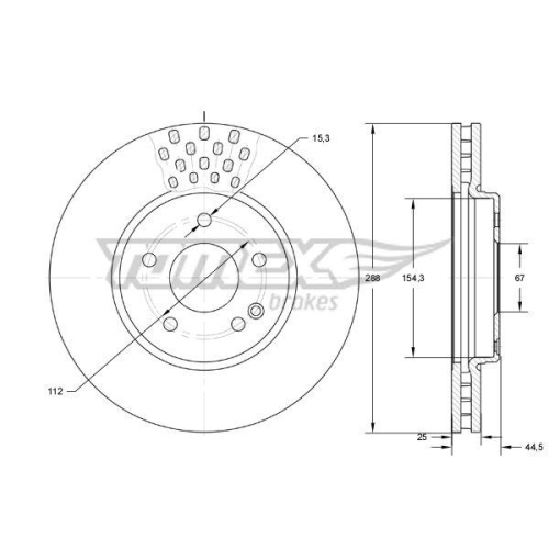 TOMEX Brakes Bremsscheibe TX74-09