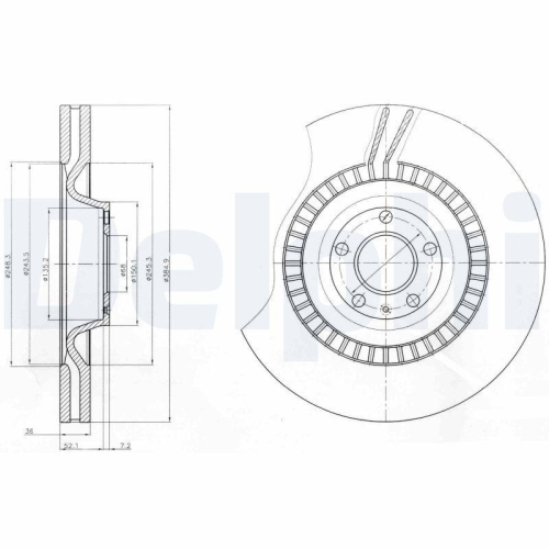 DELPHI Bremsscheibe BG9070C