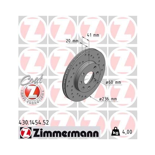 ZIMMERMANN Bremsscheibe SPORT Z 430.1454.52
