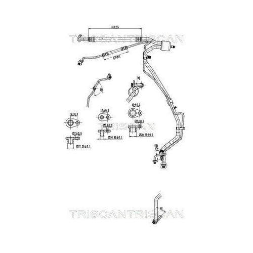 TRISCAN Hochdruck-/Niederdruckleitung, Klimaanlage 9010 28058
