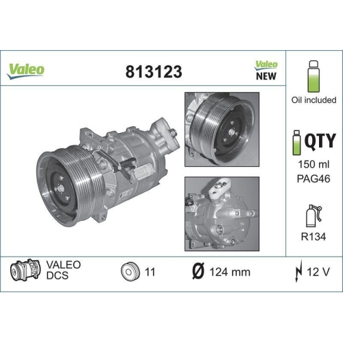 VALEO Kompressor, Klimaanlage VALEO ORIGINS NEW OE TECHNOLOGIE 813123