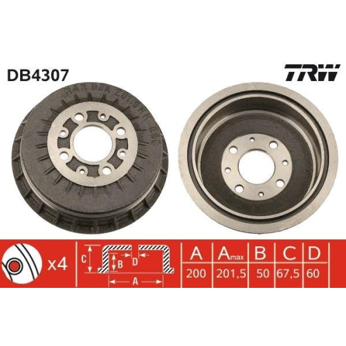 TRW Bremstrommel DB4307