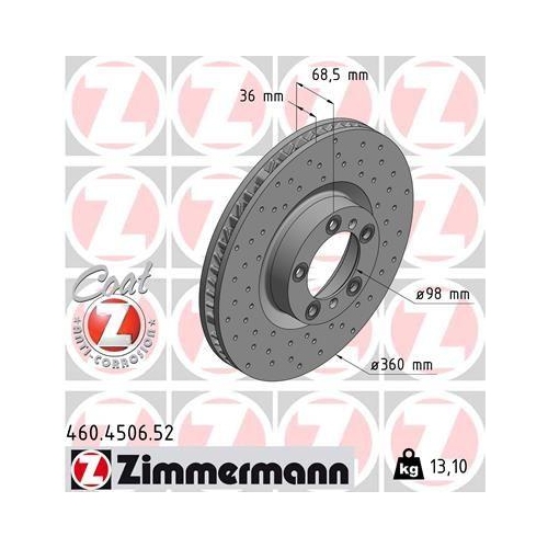 ZIMMERMANN Bremsscheibe SPORT Z 460.4506.52