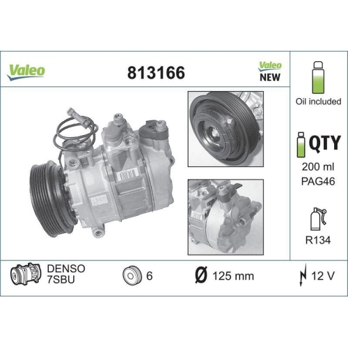 VALEO Kompressor, Klimaanlage VALEO CORE-FLEX 813166