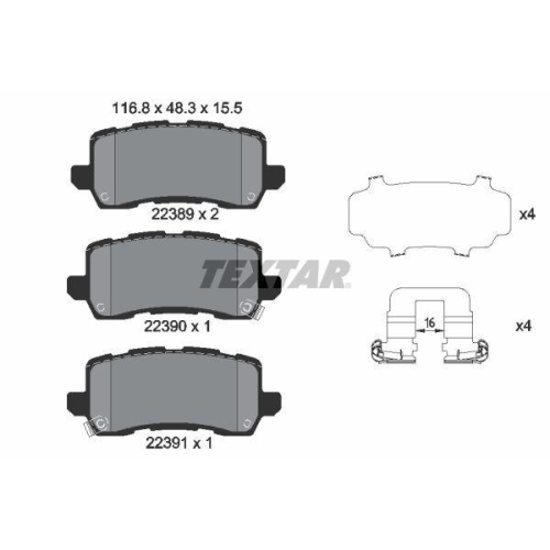 TEXTAR Bremsbelagsatz, Scheibenbremse