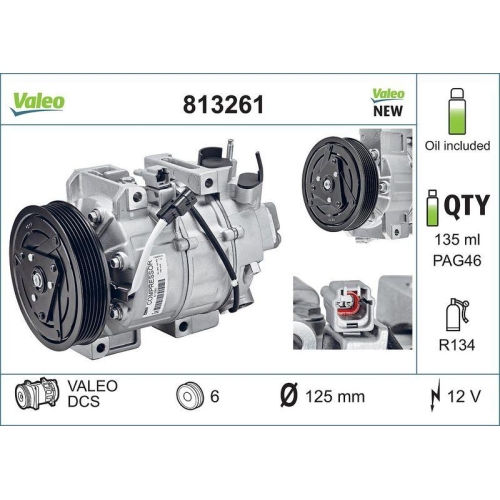 VALEO Kompressor, Klimaanlage VALEO ORIGINS NEW OE TECHNOLOGIE 813261