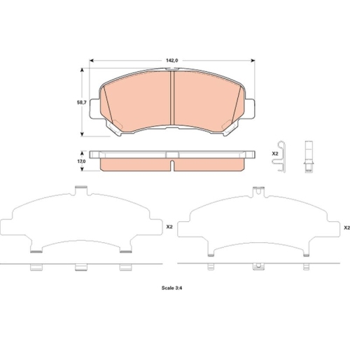 TRW Bremsbelagsatz, Scheibenbremse GDB3521