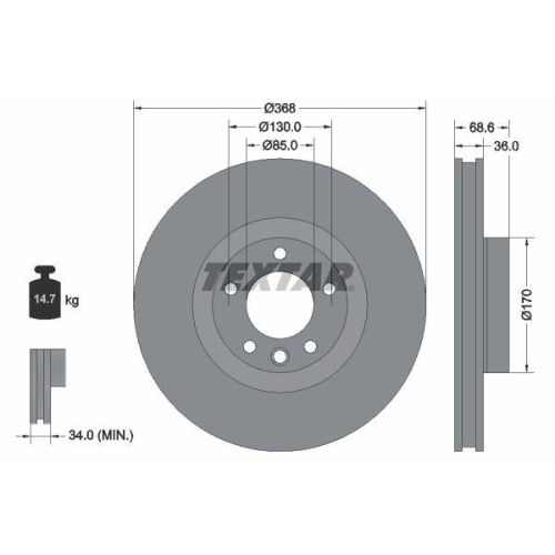 TEXTAR Bremsscheibe PRO 92213603