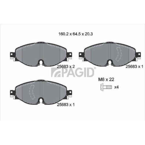 PAGID Bremsbelagsatz, Scheibenbremse T2502N