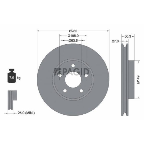 PAGID Bremsscheibe 56034NHC
