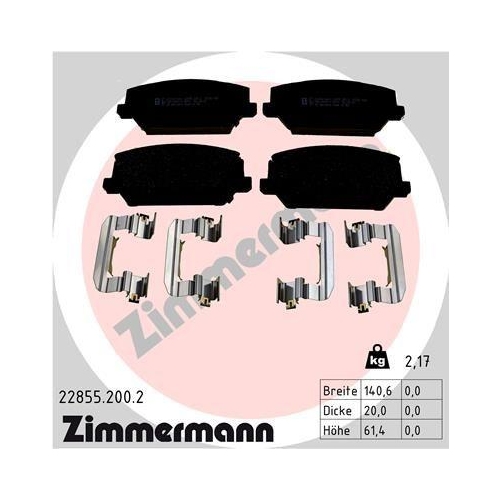 ZIMMERMANN Bremsbelagsatz, Scheibenbremse 22855.200.2