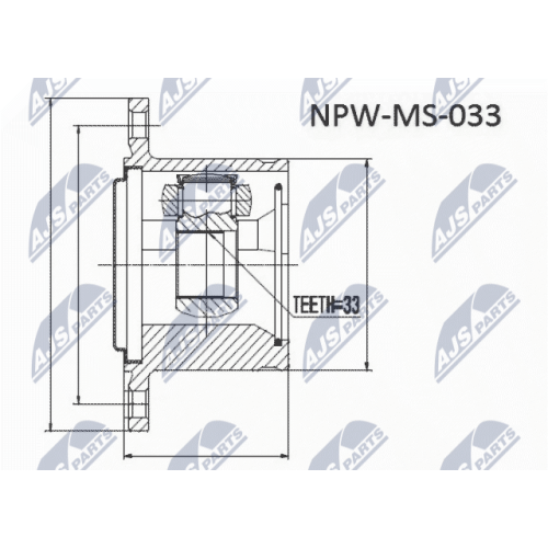 NTY Gelenksatz, Antriebswelle NPW-MS-054