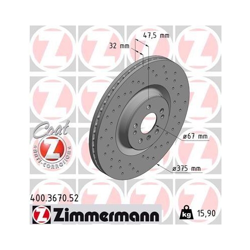 ZIMMERMANN Bremsscheibe SPORT Z 400.3670.52