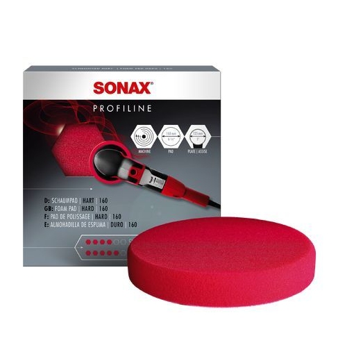 SONAX Aufsatz, Poliermaschine PolierSchwamm rot 160 (hart) - SchleifPad -