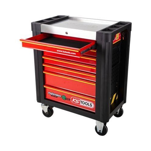 PERFORMANCEplus e10 SCHWARZ/ROT Werkstattwagen mit 7 Schubladen KS TOOLS 8730007