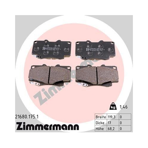 ZIMMERMANN Bremsbelagsatz, Scheibenbremse 21680.175.1