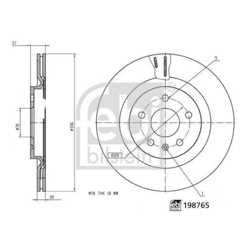 FEBI BILSTEIN Bremsscheibe 198765