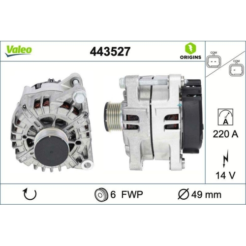 VALEO Generator VALEO ORIGINS - NEW O.E. TECHNOLOGIE 443527
