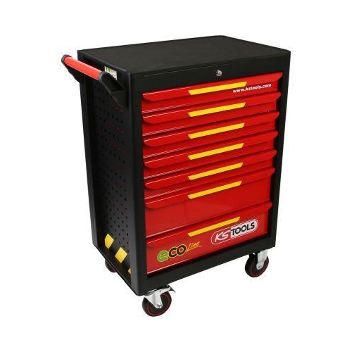 ECOline SCHWARZ/ROT/GELB Werkstattwagen mit 7 Schubladen KS TOOLS 897.1007