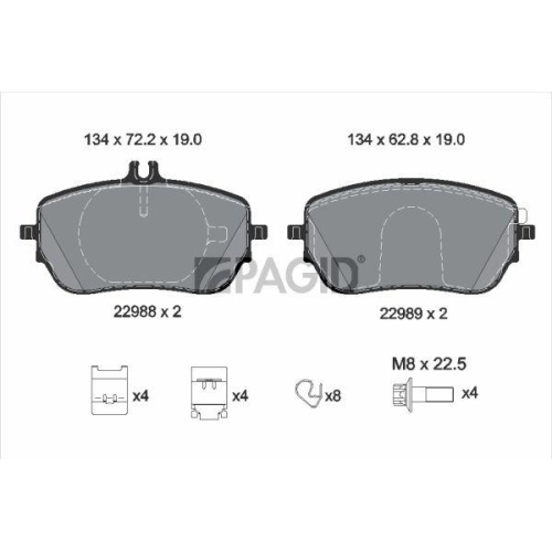 PAGID Bremsbelagsatz, Scheibenbremse T2800N