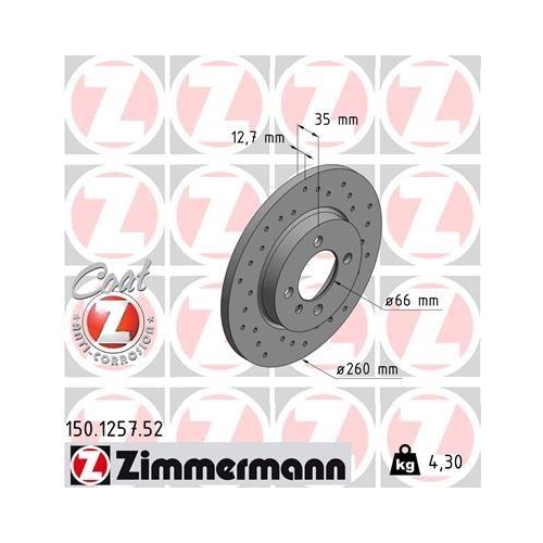 ZIMMERMANN Bremsscheibe SPORT Z 150.1257.52