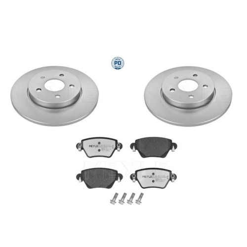 Bremsensatz Meyle Bremsbel&auml;ge + Bremsscheiben 025 235 5717/PD + 715 523 0019/PD