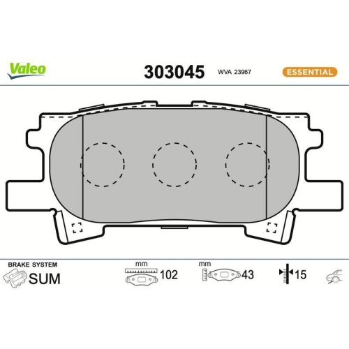 VALEO Bremsbelagsatz, Scheibenbremse ESSENTIAL 303045