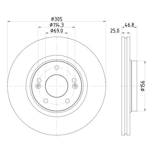 HELLA Bremsscheibe PRO 8DD 355 126-541