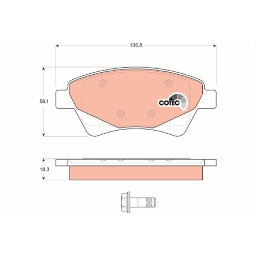 TRW Bremsbelagsatz, Scheibenbremse COTEC GDB1597