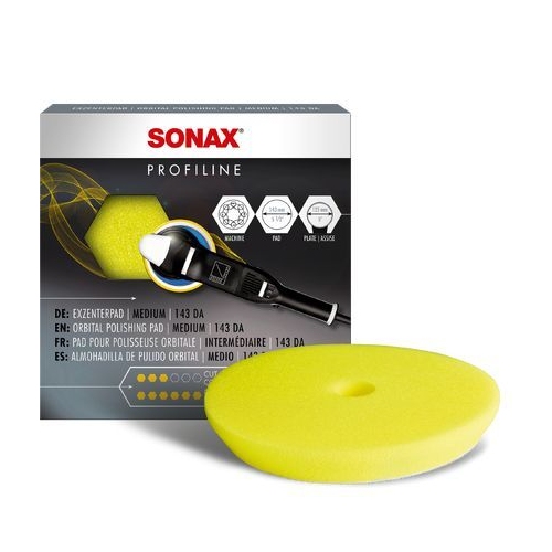SONAX Aufsatz, Poliermaschine Polierschwamm gelb 143 Dual Action -FinishPad-
