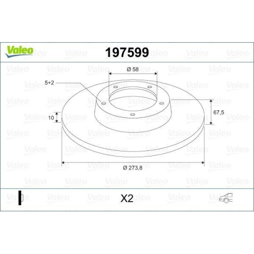 VALEO Bremsscheibe 197599