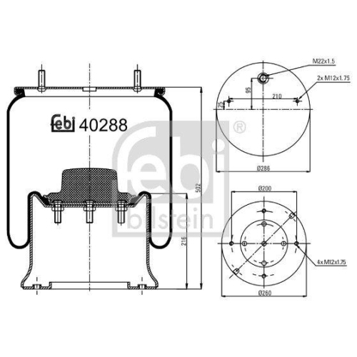 FEBI BILSTEIN Federbalg, Luftfederung 40288