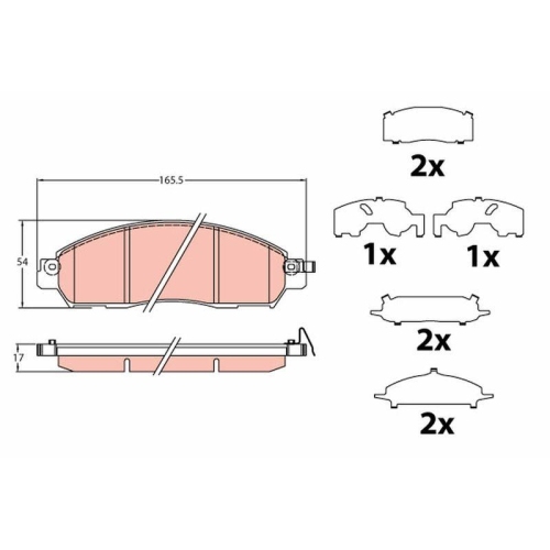 TRW Bremsbelagsatz, Scheibenbremse GDB2182