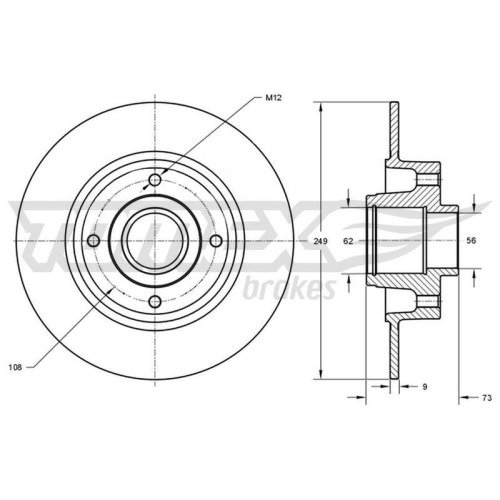 TOMEX Brakes Bremsscheibe TX73-611