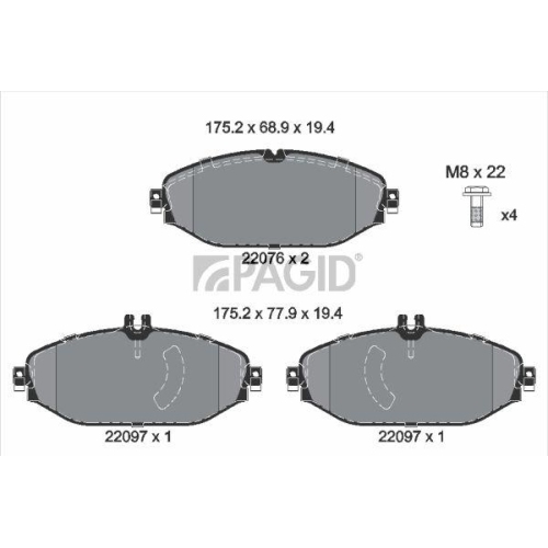 PAGID Bremsbelagsatz, Scheibenbremse T2416N