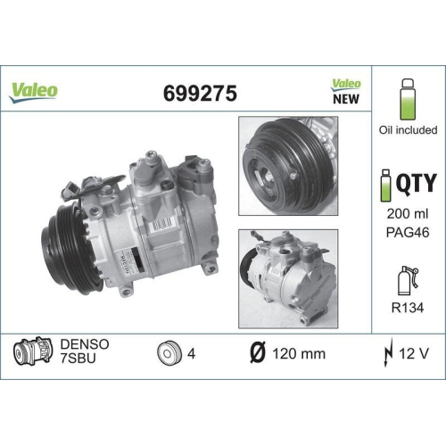 VALEO Kompressor, Klimaanlage VALEO CORE-FLEX 699275
